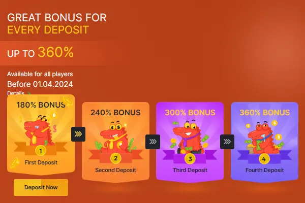 Great bonus for every deposit!