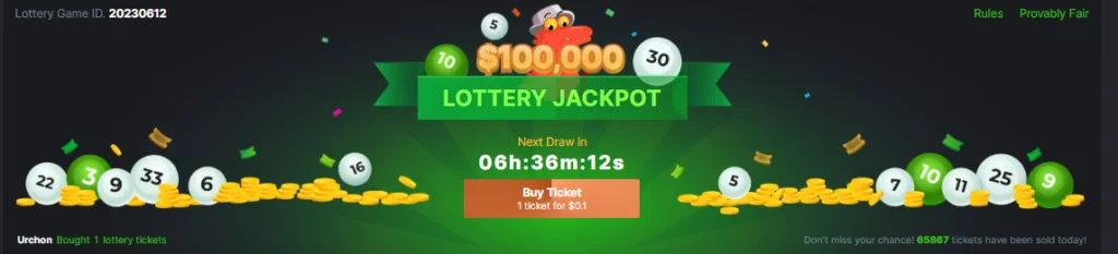 Lottery $100000 jackpot!